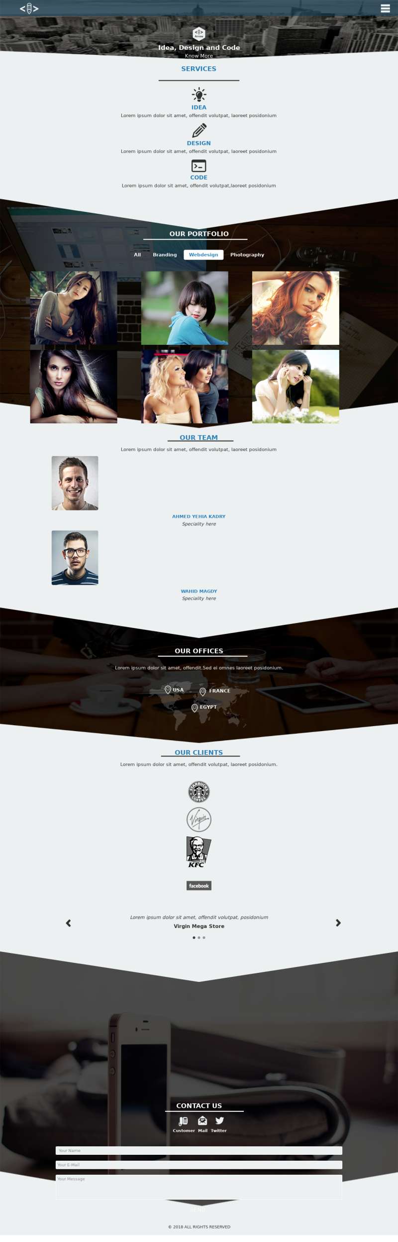 通用HTML创意设计网络公司展示网站模板