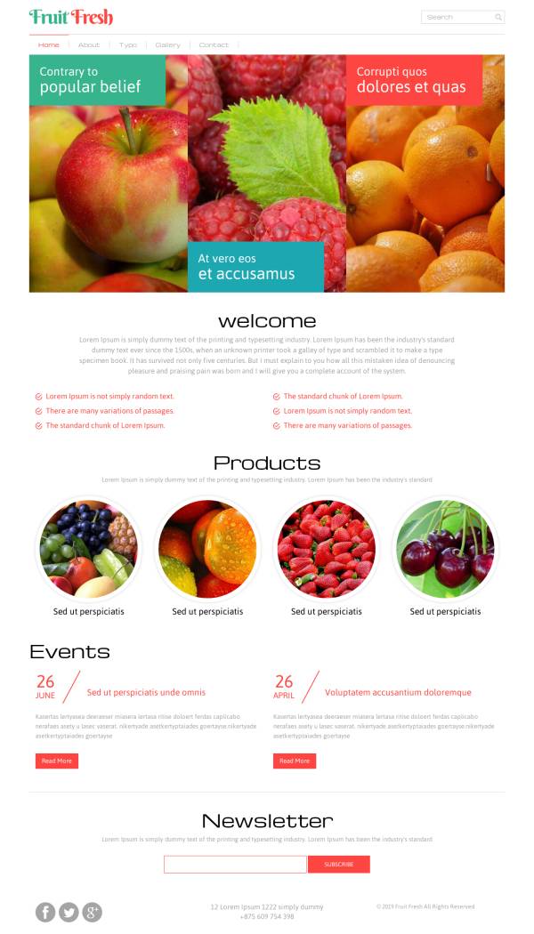 简约的html农业水果贸易网站模板