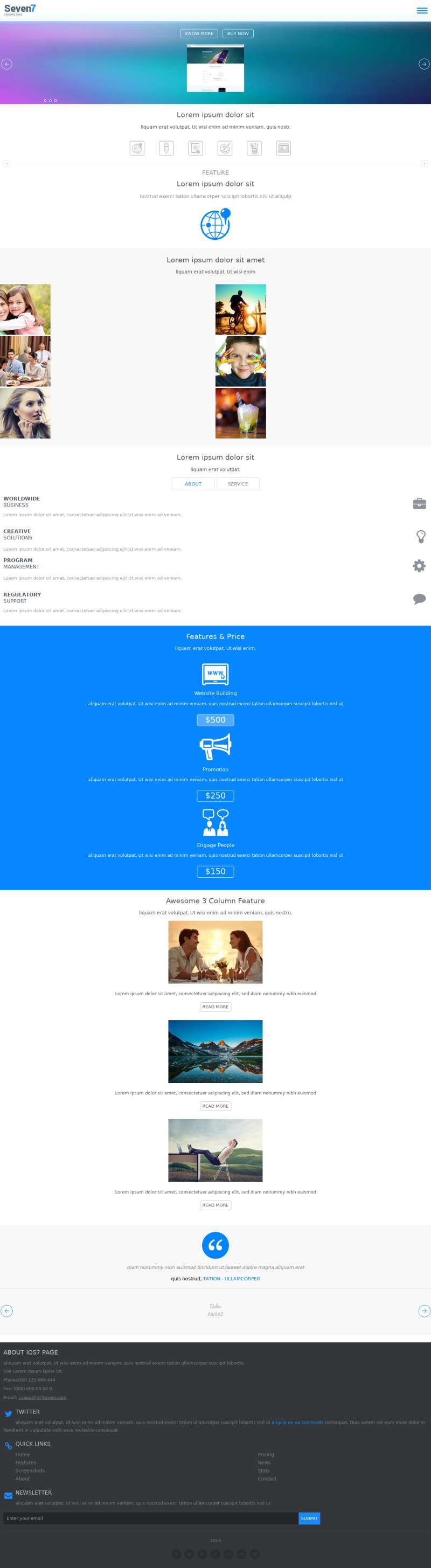 展示型互联网公司bootstrap网站模板
