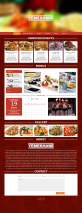 红色精致的美食餐厅网站前端模板