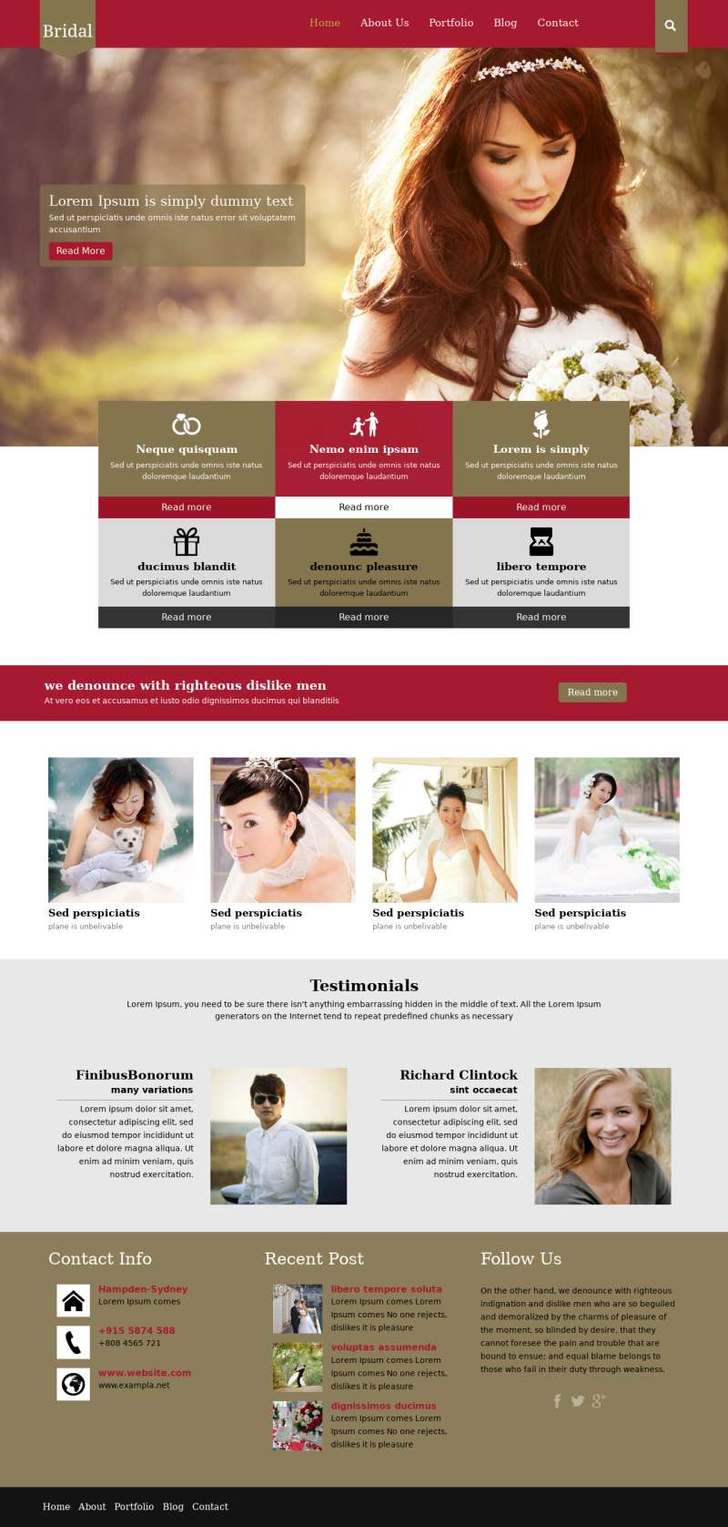 响应式红色婚礼主题网页bootstrap模板