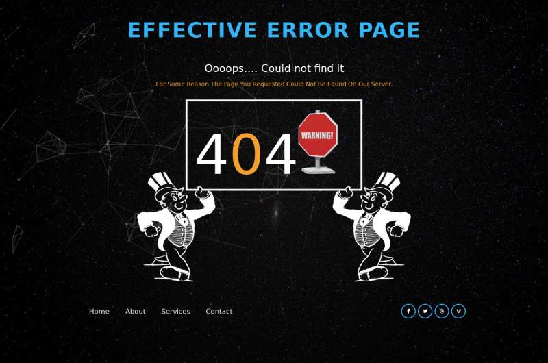 HTML5黑色个性404页面模板