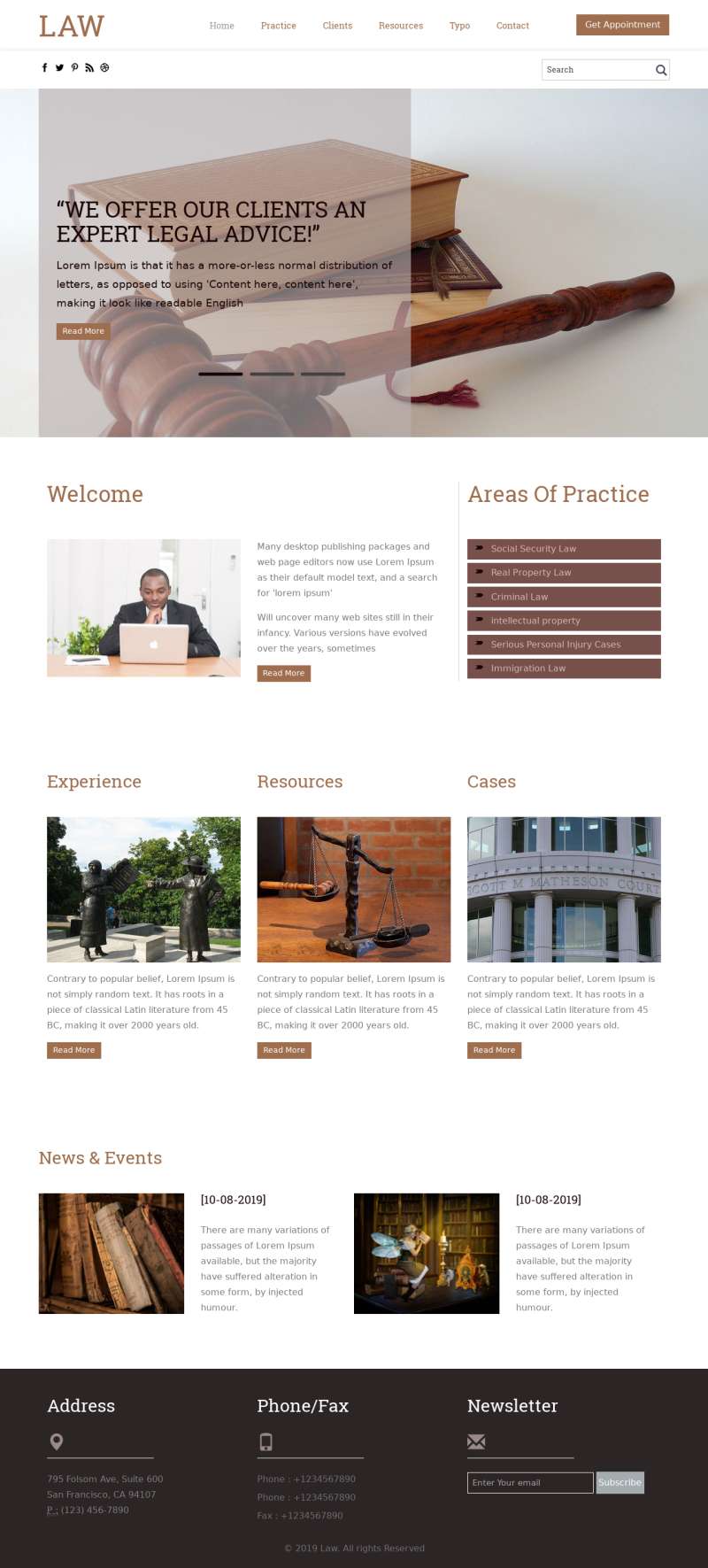 大气的律师法律服务机构网站模板