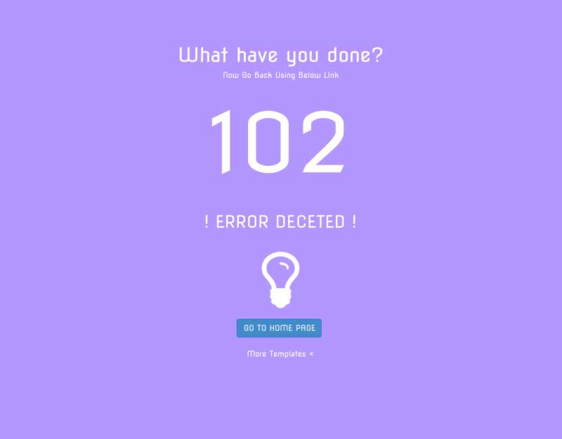 紫色数字滚动404错误页面html模板
