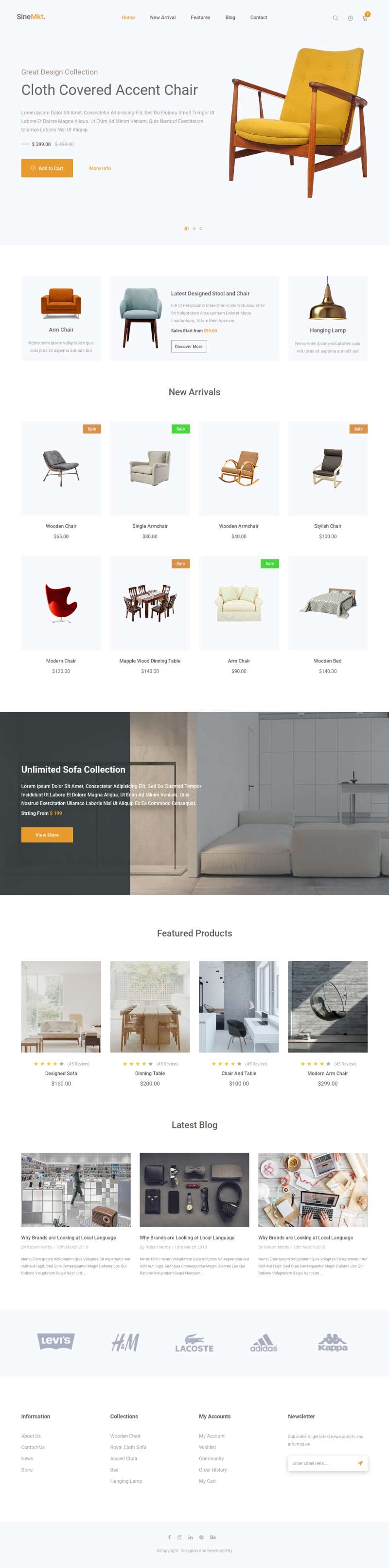 白色简洁家具商城网站前端模板html