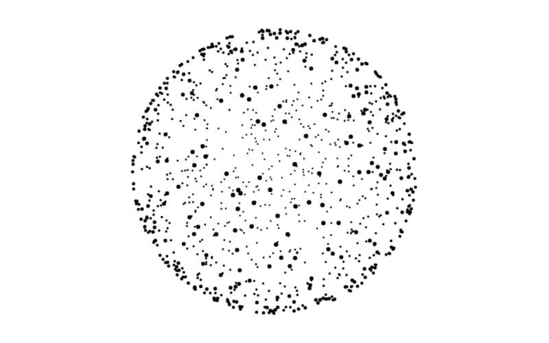 黑白点组成3d旋转地球仪
