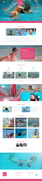 精美粉蓝色游泳训练网站html模板