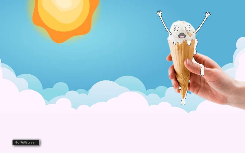 烈日下的融化冰淇淋SVG动画