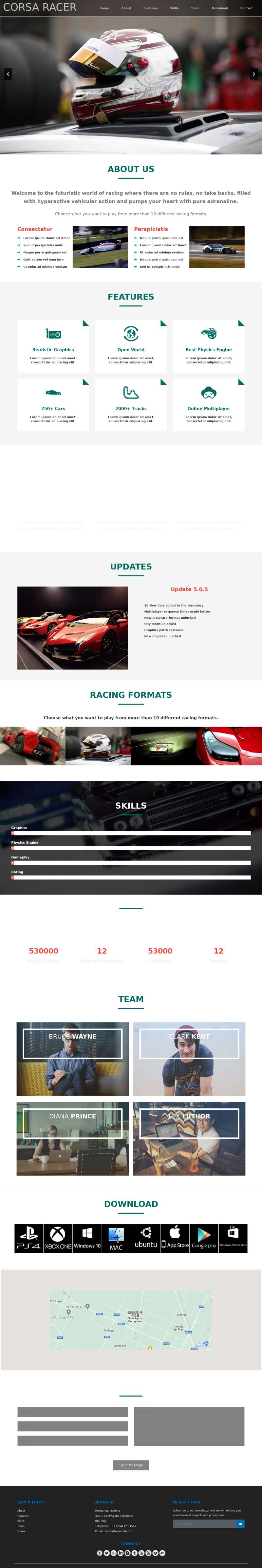 炫酷的HTML5赛车游戏网站模板