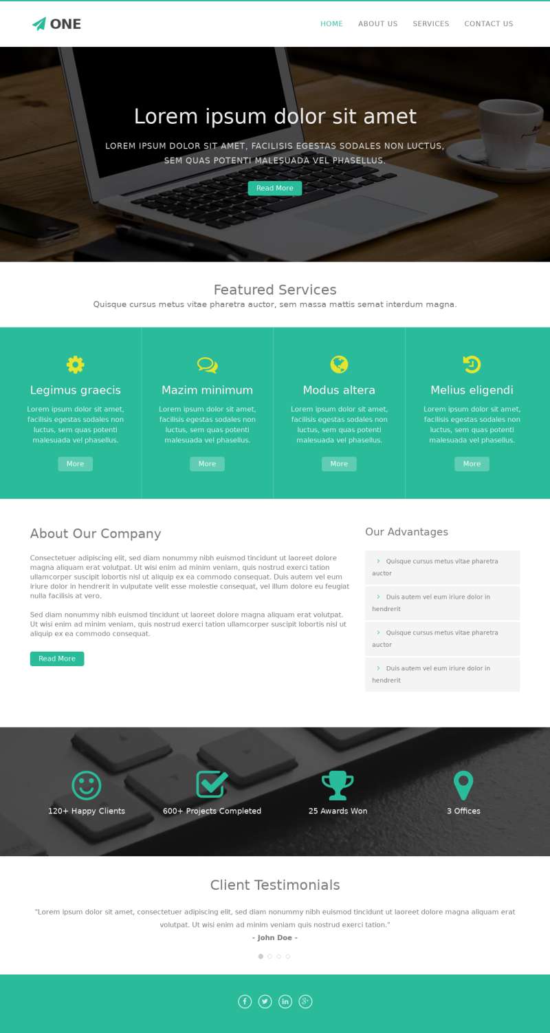 绿色现代科技公司网站Bootstrap模板