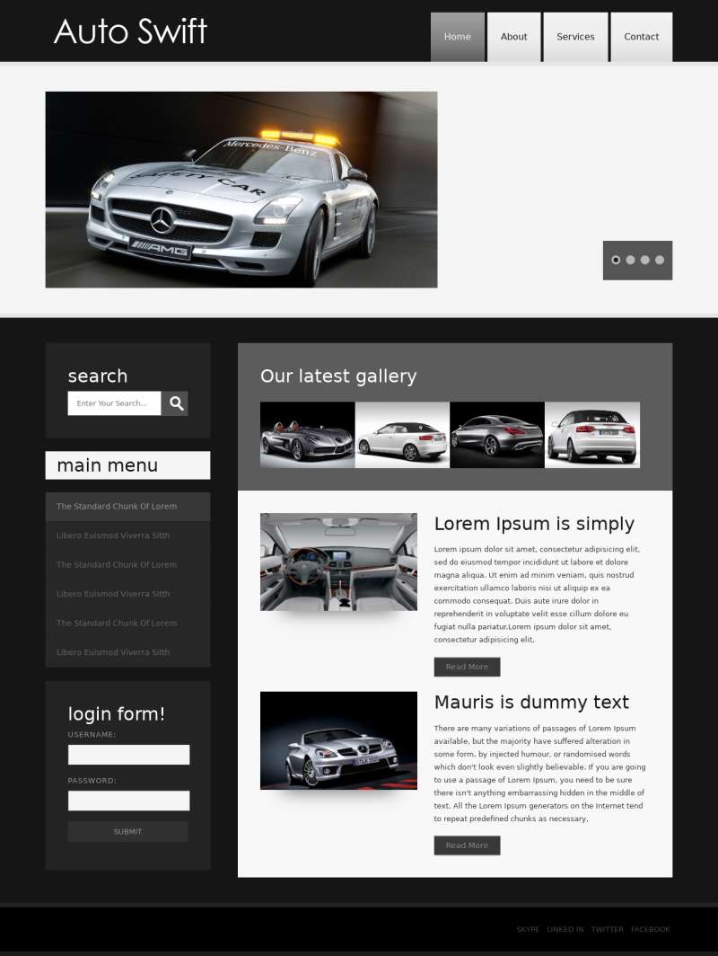黑色大气HTML汽车主题展示网站模板