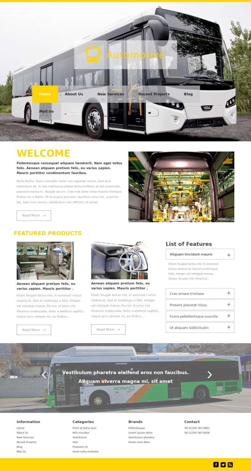 简洁大气的客车公交车生产企业网站模板