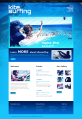 户外运动网页设计,代码，蓝色海洋冲浪网站模板