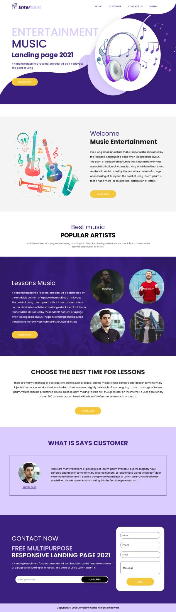 音乐网站制作模板，音乐网站html首页