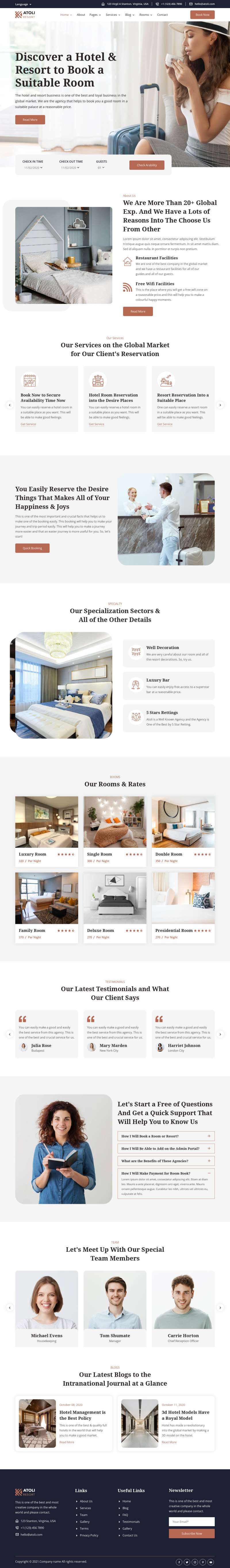 旅游酒店网站代码，度假村网站html模板