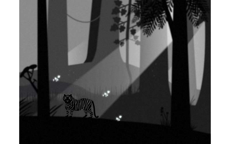 老虎动画素材，丛林中的老虎动画