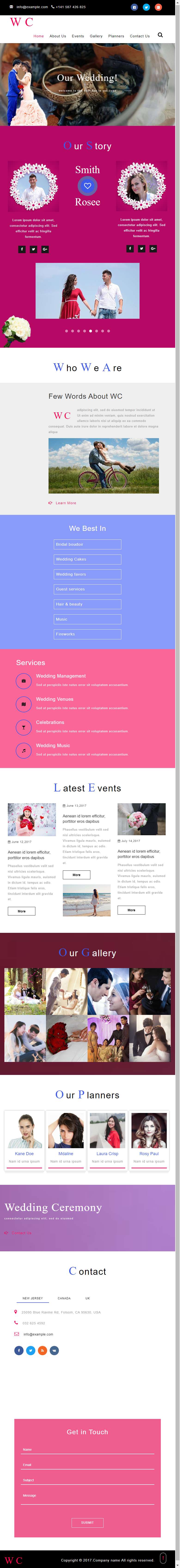 婚礼策划网站模板，婚庆网站设计模板