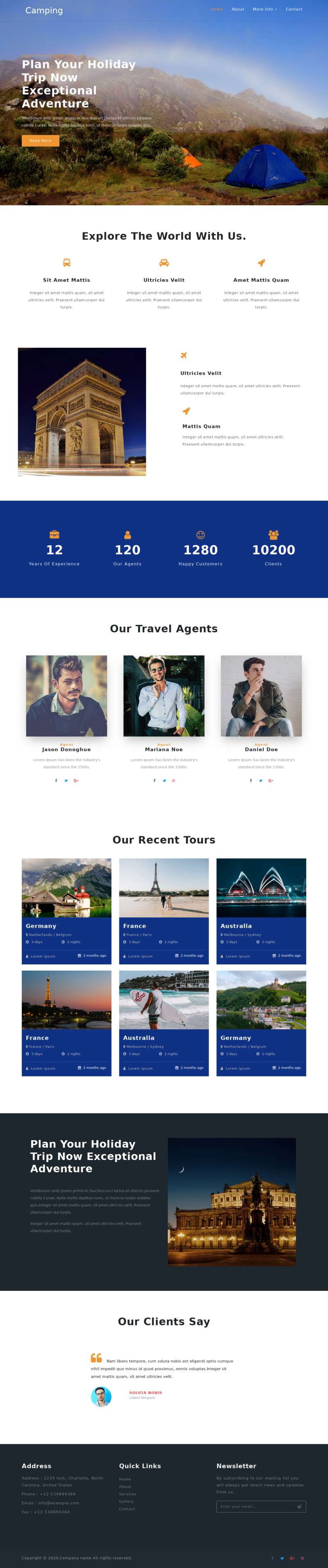 旅游网页设计模板html代码，户外旅行网站模板