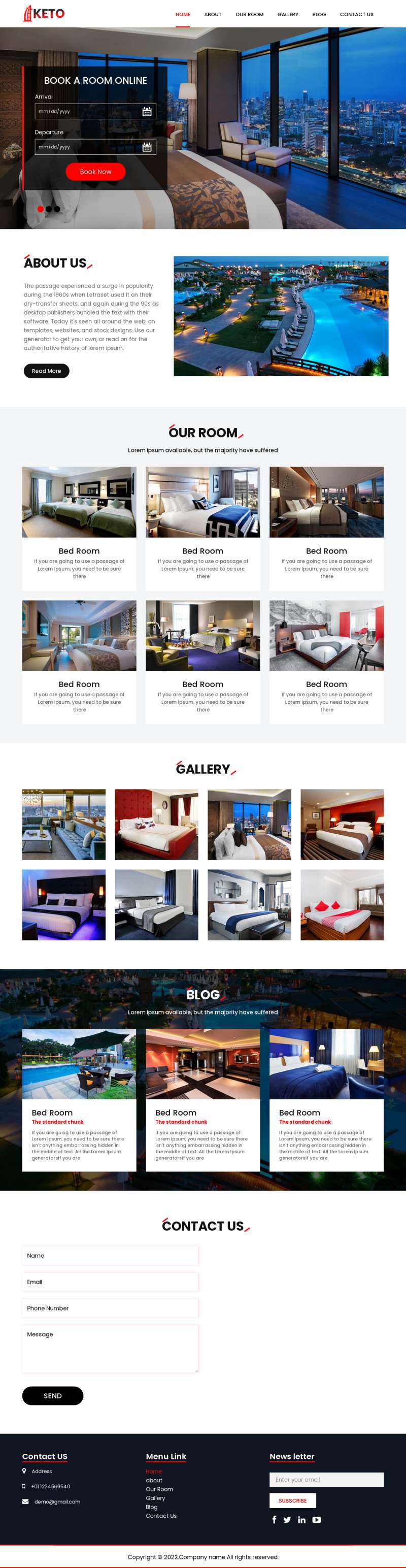 酒店网站设计模板，2022最新酒店预订网站模板
