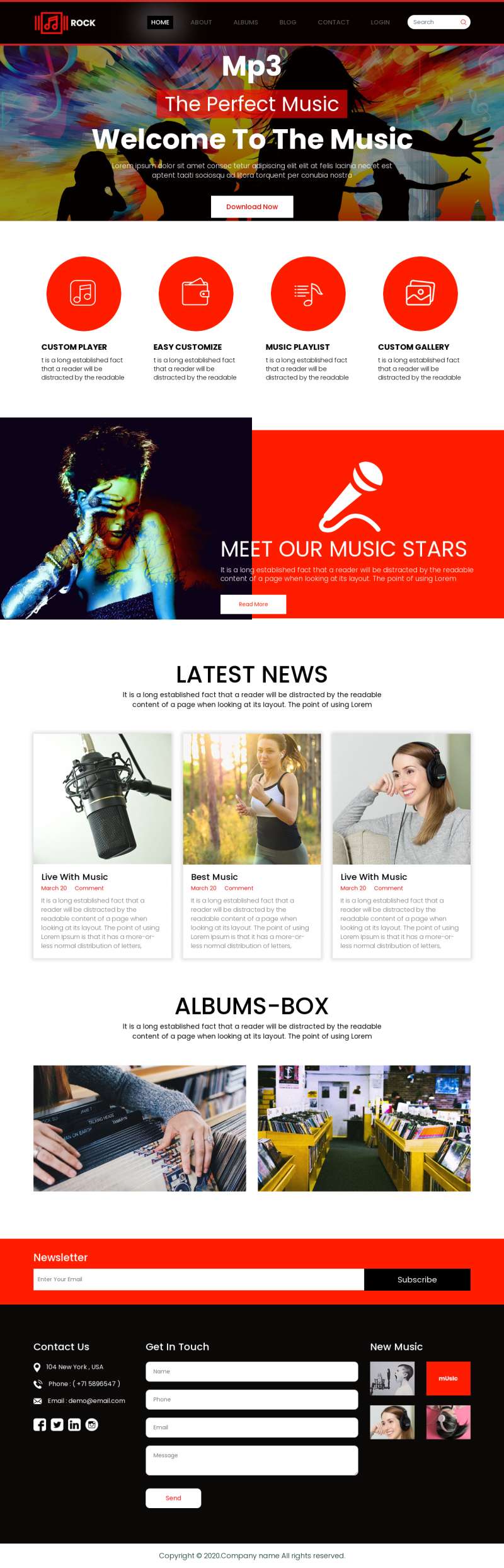 音乐网站设计模板，炫酷的音乐类网站模板