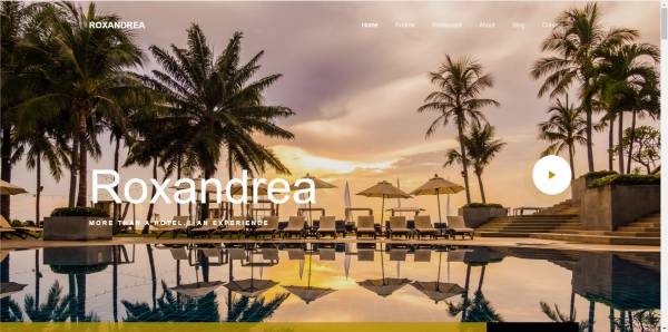 度假酒店网站设计模板，酒店预订网页模板