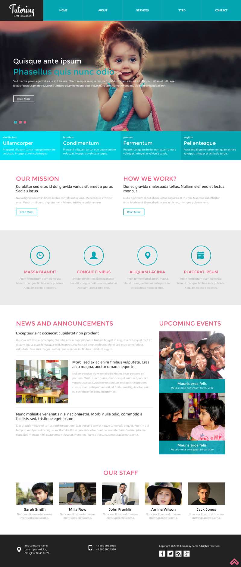儿童网站模板，幼儿园网页设计模板