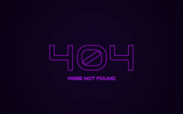 404错误页面模板，渐变霓虹灯404页面