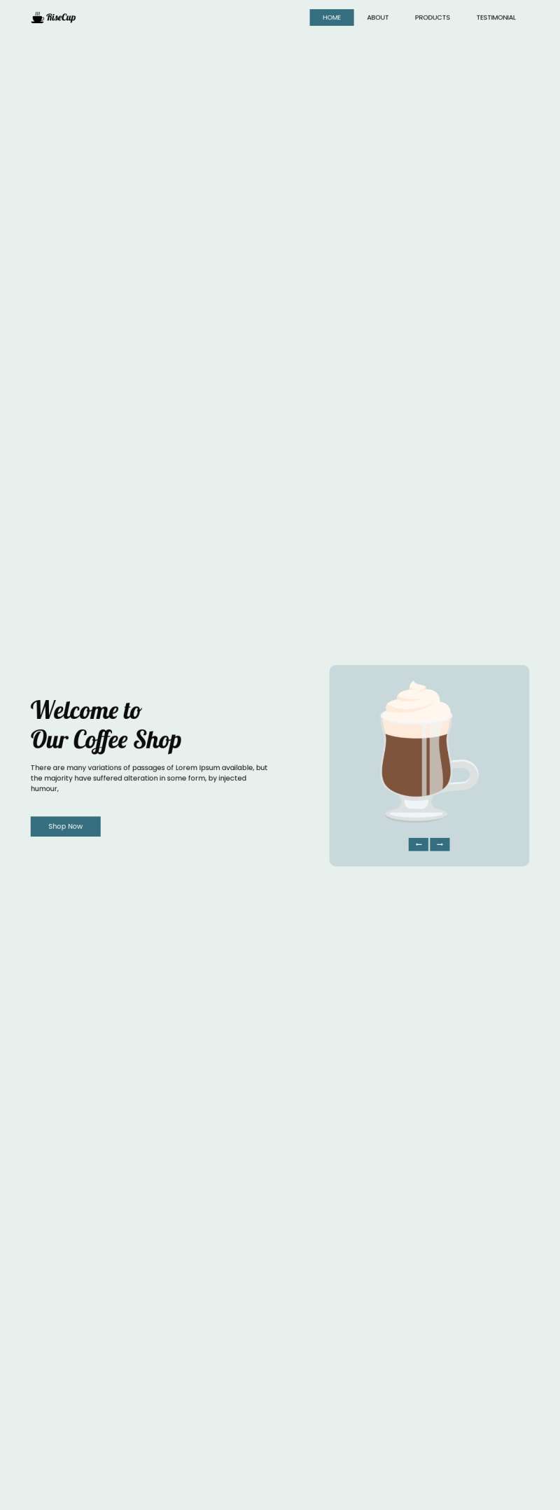 咖啡网站设计模板，简约咖啡店网页模板