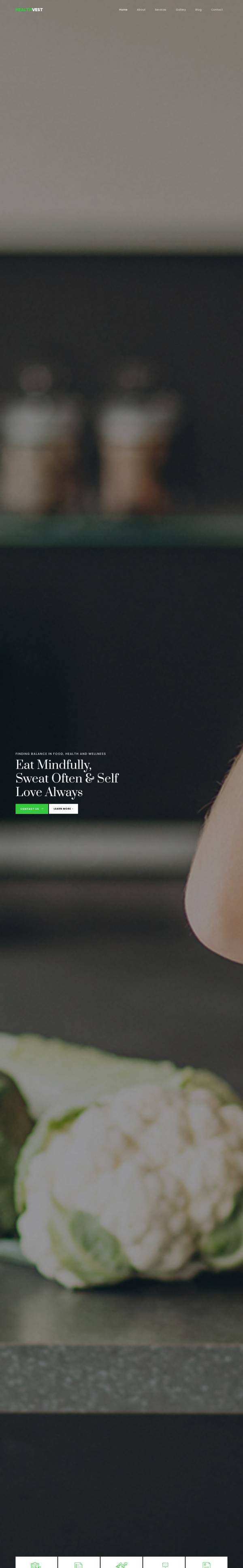 饮食健康网页设计模板，绿色营养健康网站模板