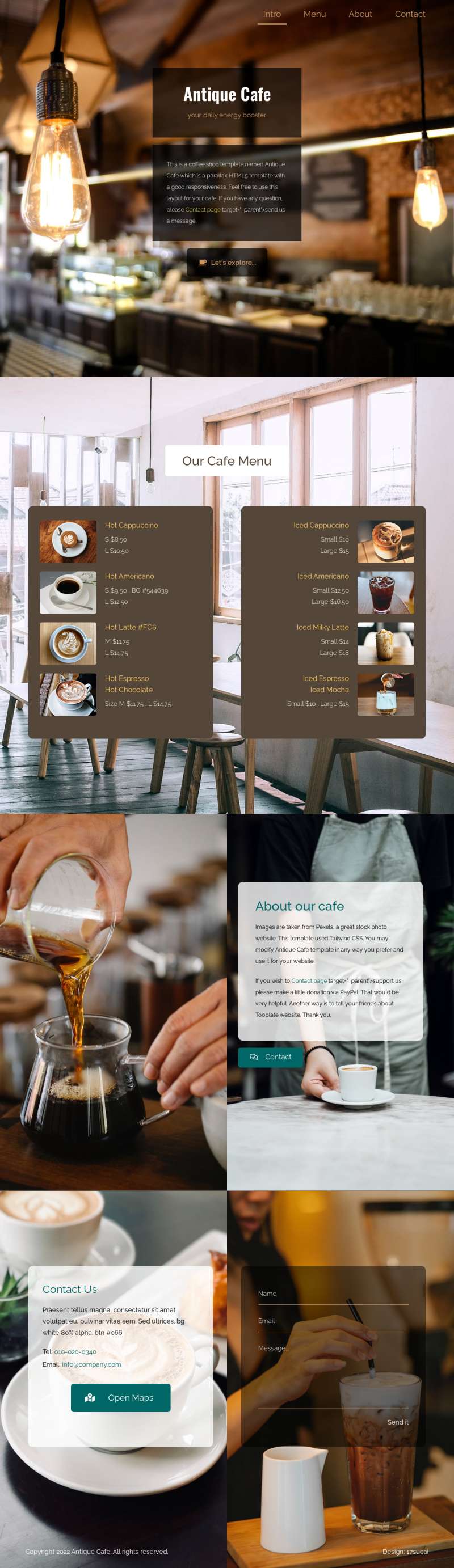 咖啡馆网页设计模板，html咖啡店制作代码