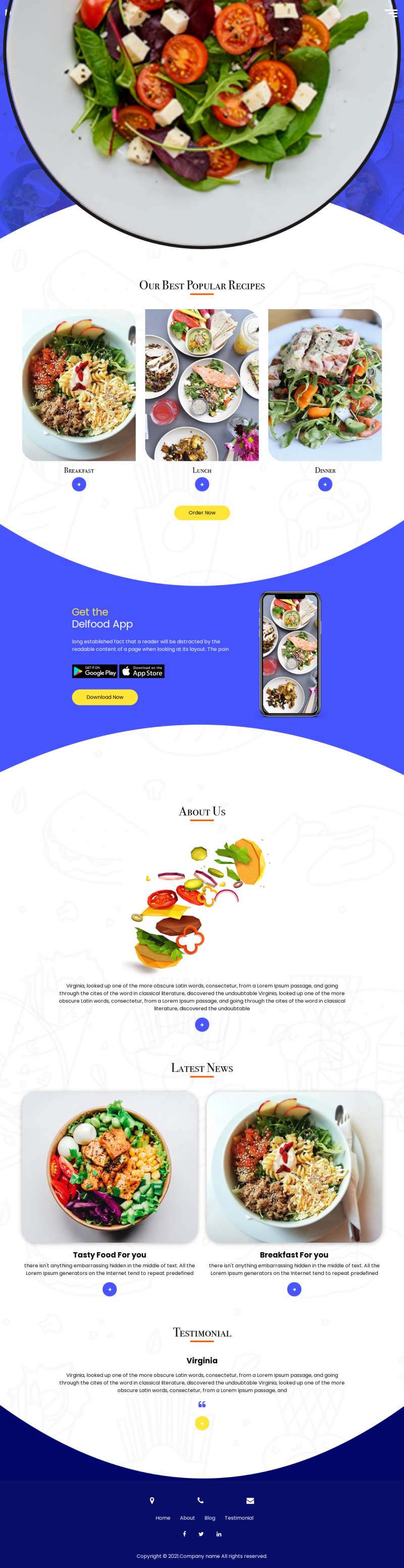 美食app界面设计模板，订餐网站模板