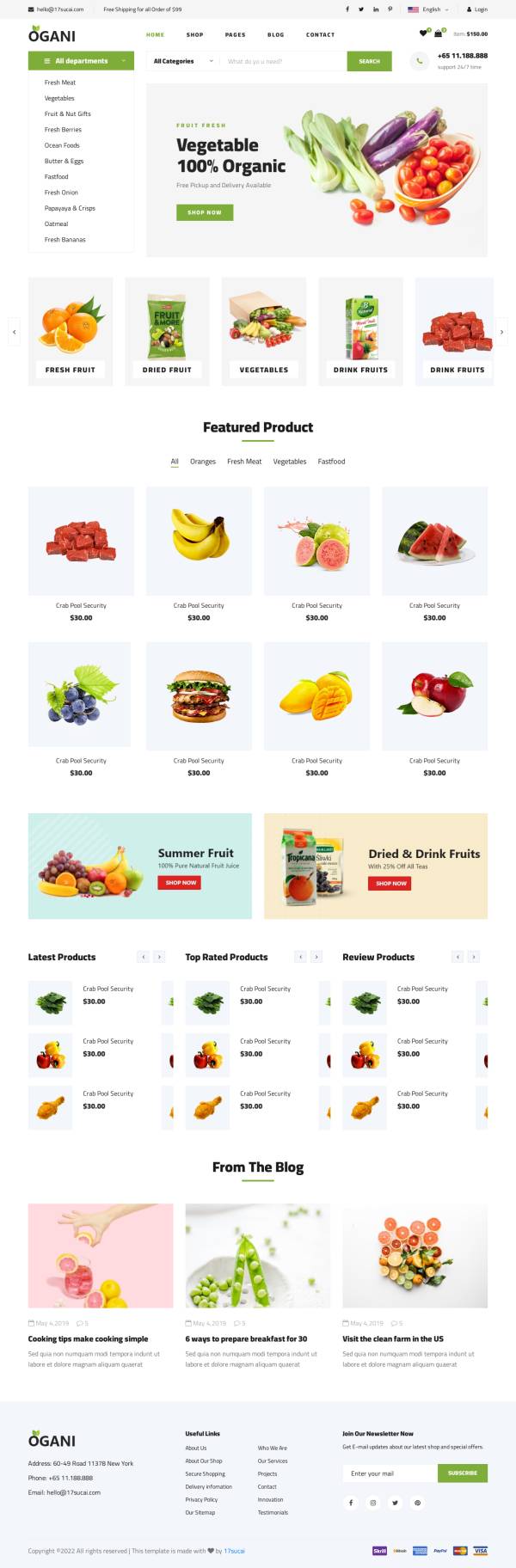 水果商城网站模板，精美的水果网页设计代码