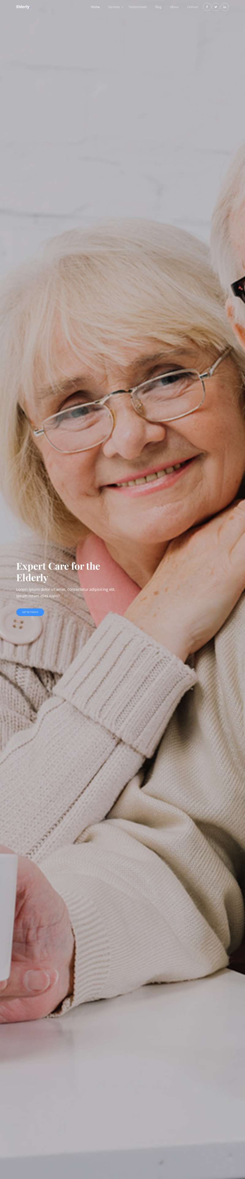养老院网站模板，养老院护理站设计HTML模板