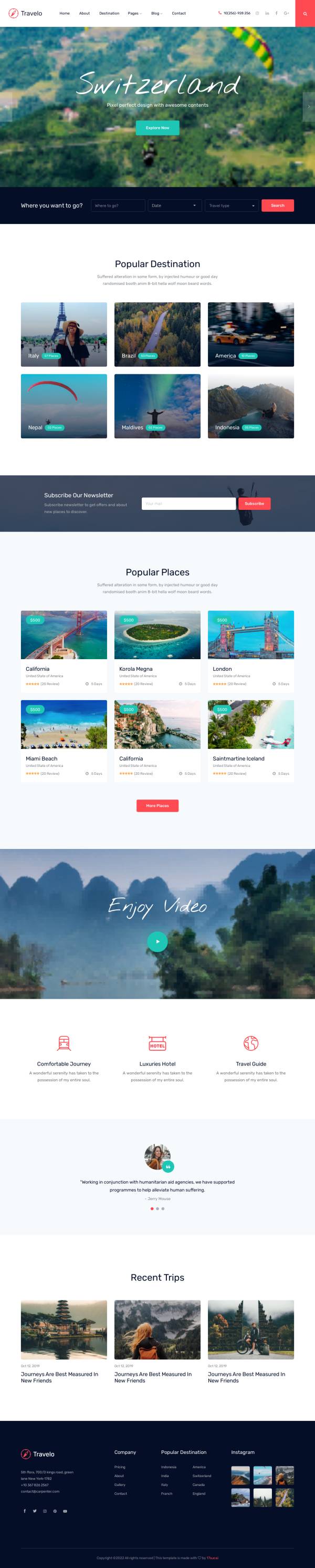 旅游景点网站设计模板，旅游网站设计html