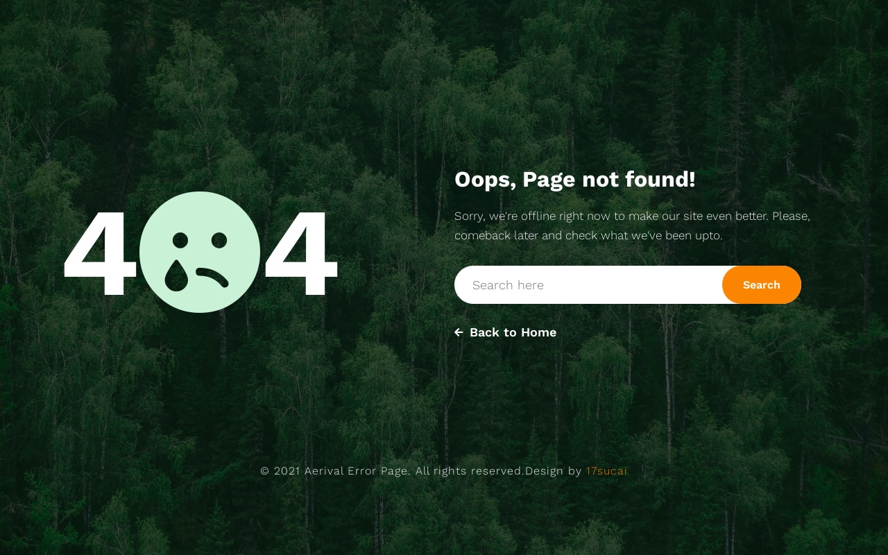 404錯(cuò)誤頁面源碼，森林404頁面html
