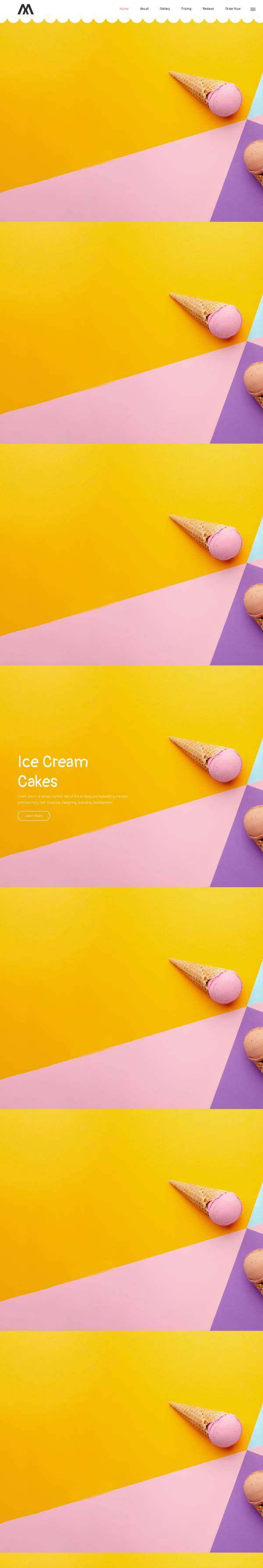 冰淇淋网页设计代码，唯美的冰淇淋网页设计模板
