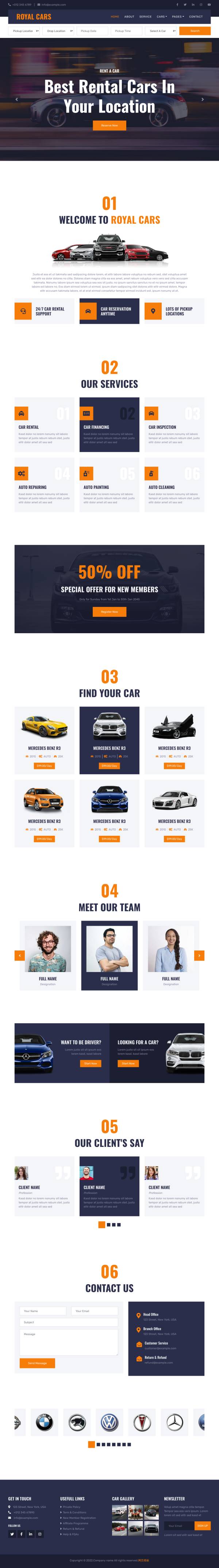 汽车出租网站代码，炫酷的汽车网站设计模板