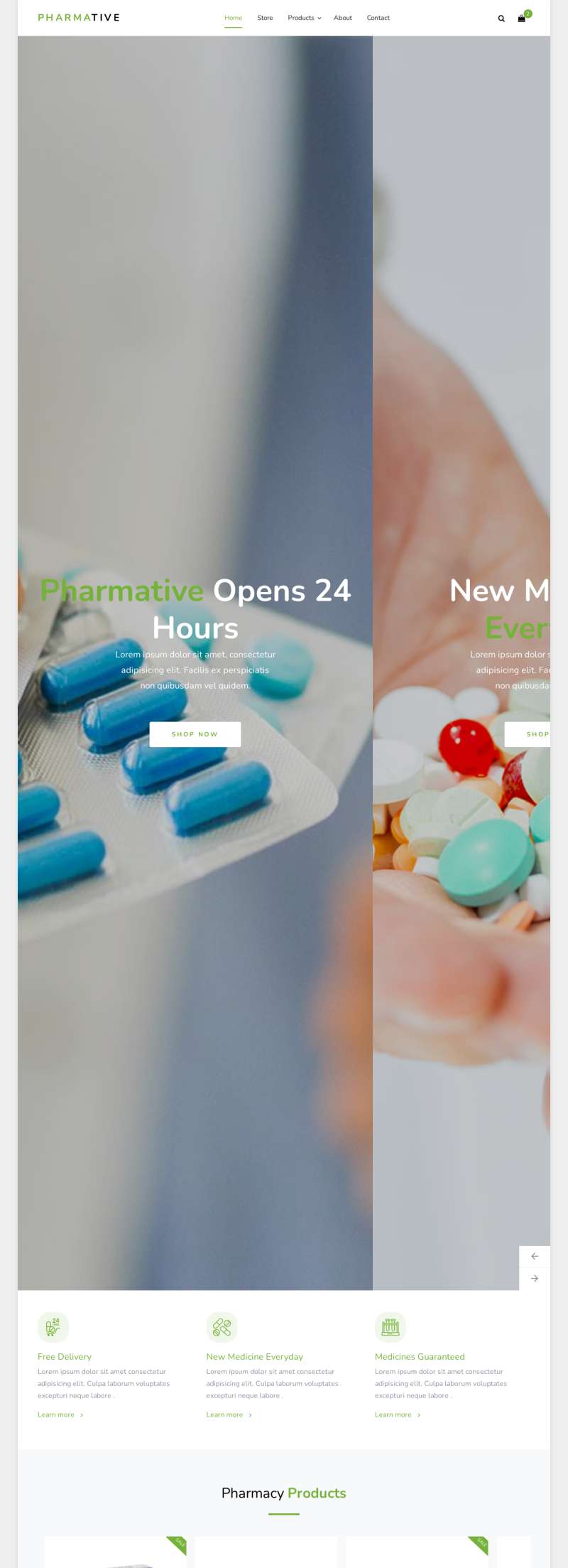 网上药店页面设计，医药商品网站设计模板