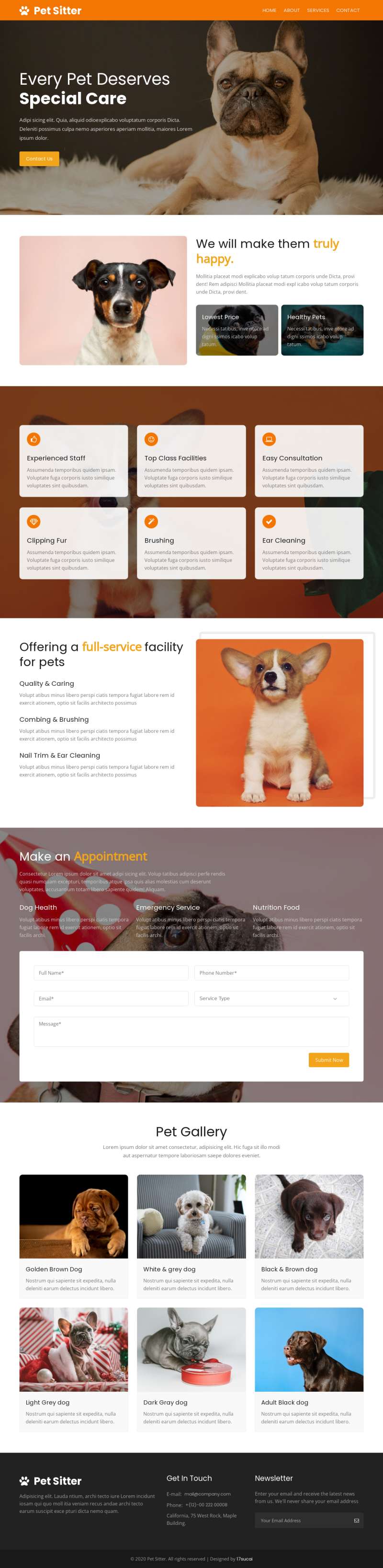 宠物店网页设计模板，宠物家园网站设计代码