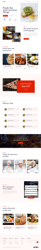 餐厅网站页面设计，简约的美食网站设计模板