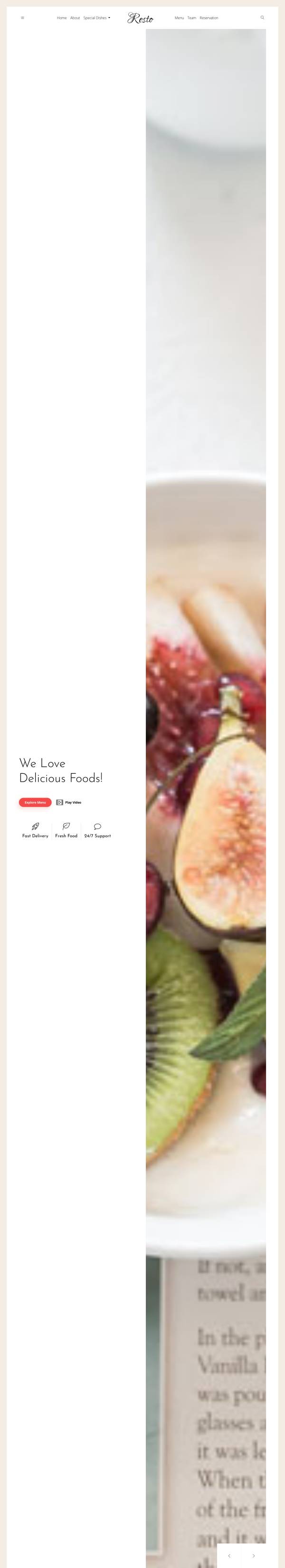 餐厅网站页面设计，简洁的美食网站设计模板