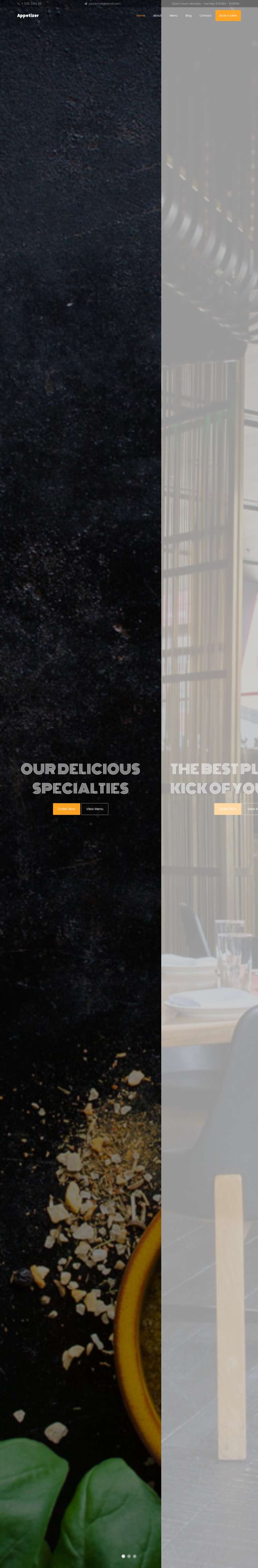 html美食网页设计源码，精美的餐厅网站页面设计
