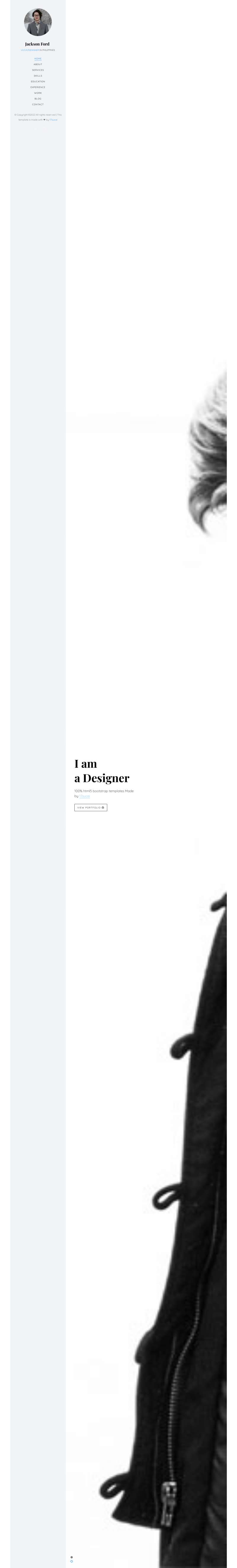 设计师个人网站模板，白色的设计师作品展示网站