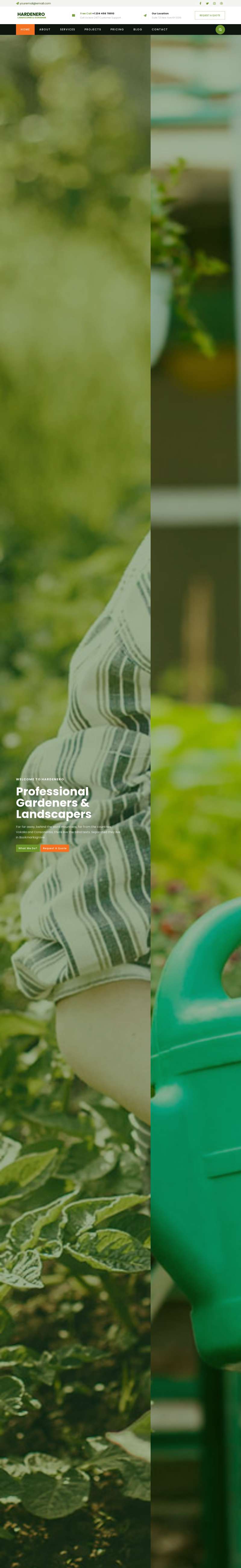 园林绿化公司设计网站，清爽的园艺网页设计