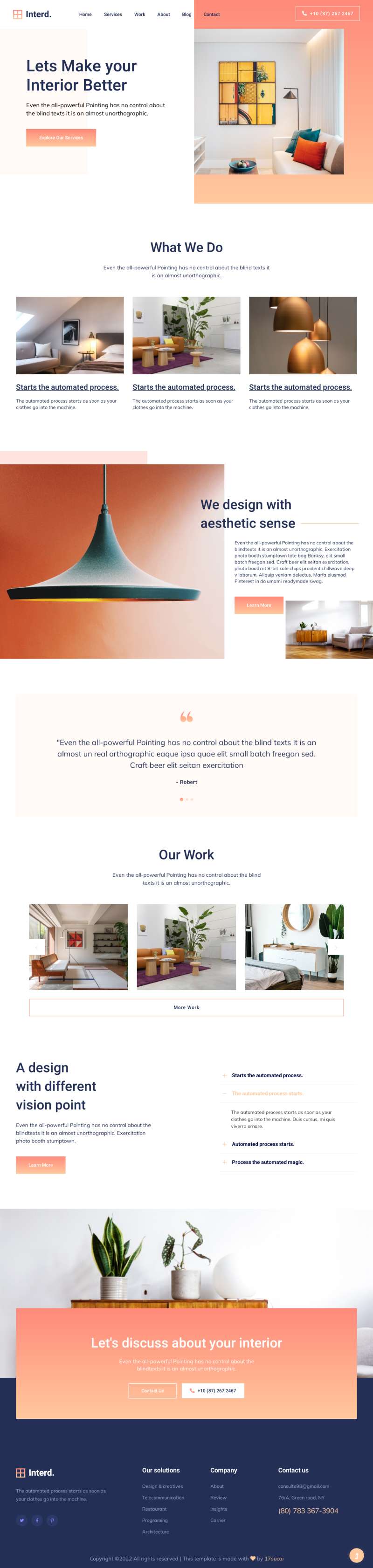 建筑设计网站模板，橙色的家居网网页设计代码