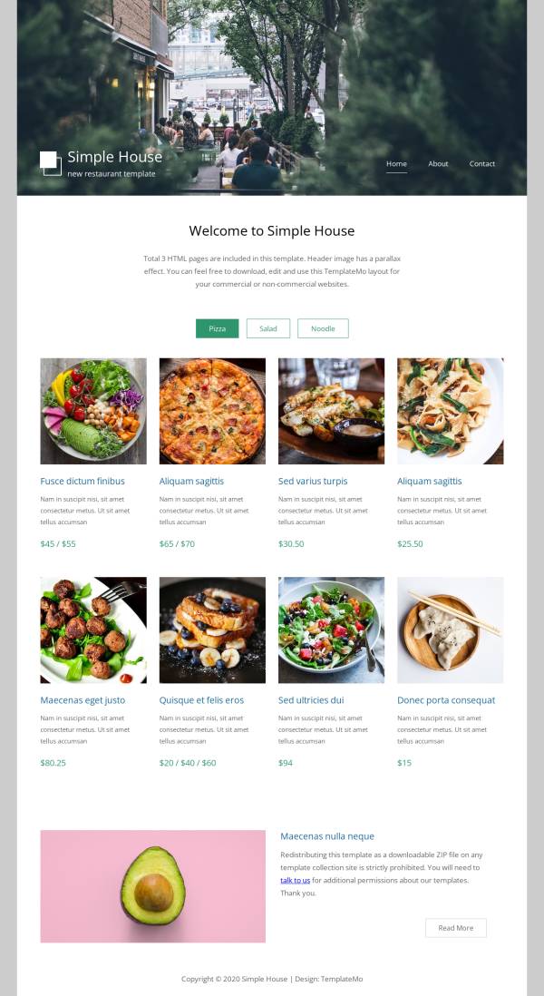 餐厅网站页面设计，精美的美食网站网页设计html代码