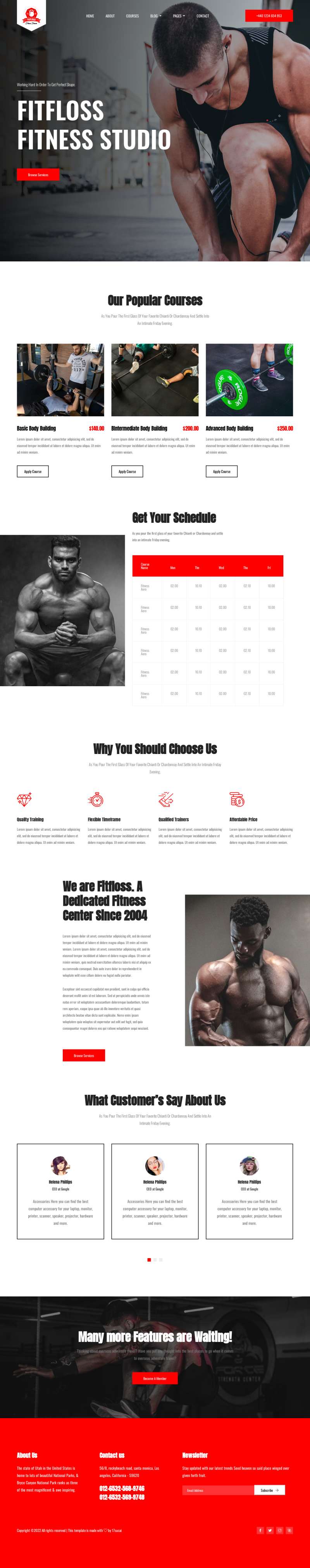 健身房网页设计，优质的运动健身工作室html模板代码