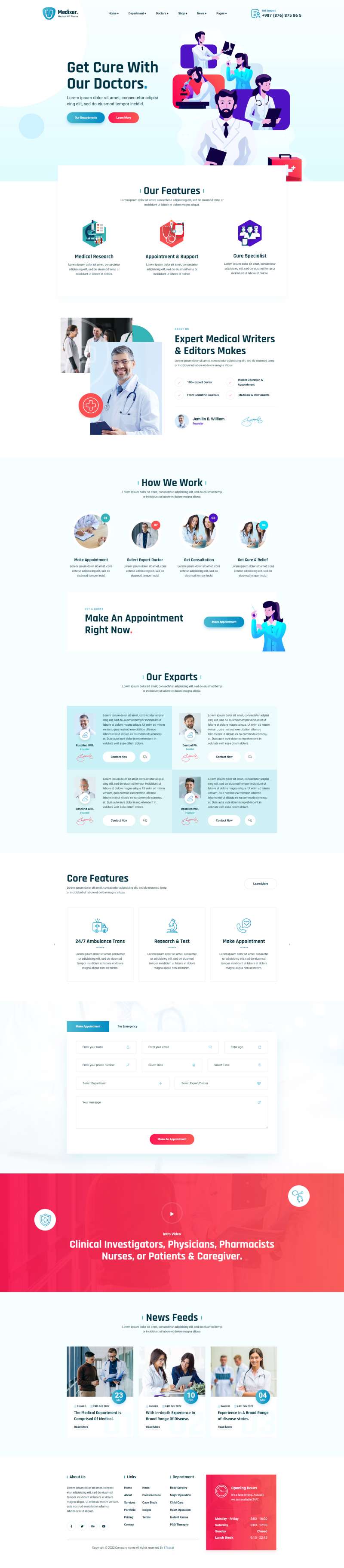 医疗机构网页设计，简约的医院网站设计模版