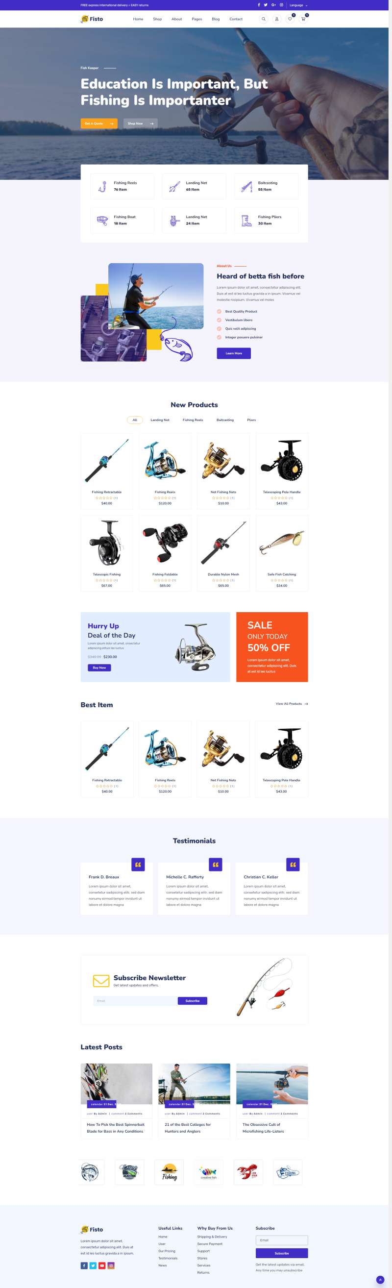 渔具网站源码，优质的网上商城html模板
