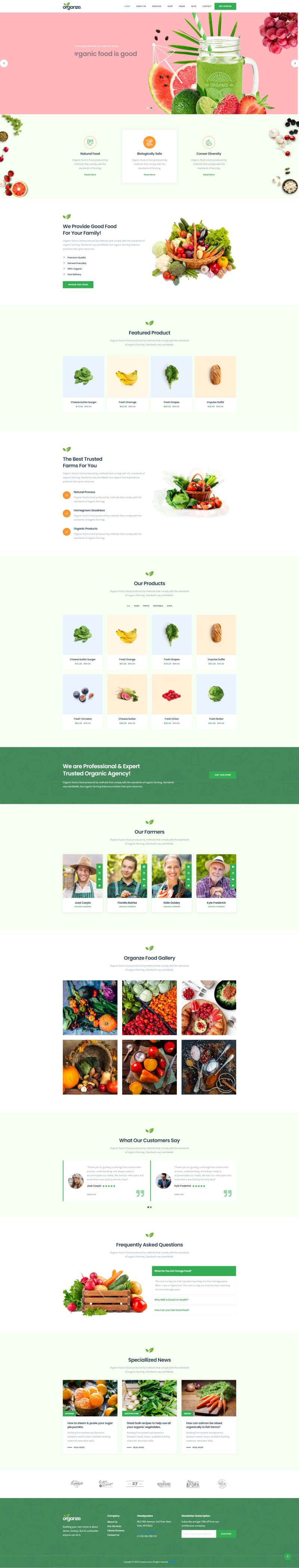 农产品网页设计模板，精美的蔬菜网站设计